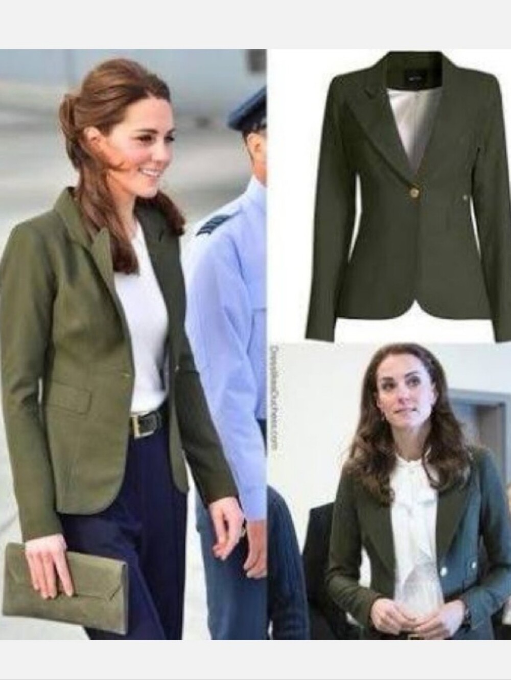 USA Leather Olive Green Blazer with Gold Buttons, Size L